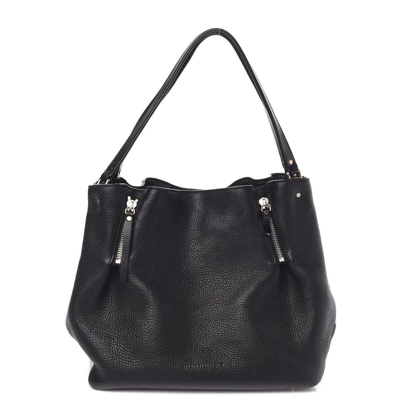 Grainy Calfskin House Check Medium Maidstone Black