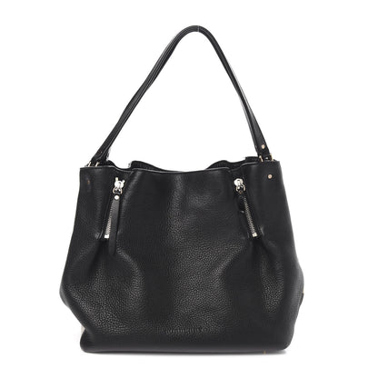 Burberry Grainy Calfskin House Check Medium Maidstone Black 1 of 13
