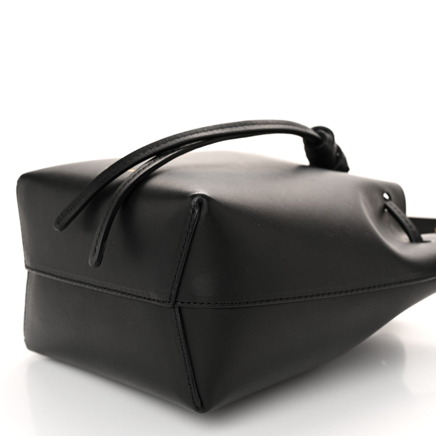 Mansur Gavriel Calfskin Mini Mini Bucket Bag Black Royal Blu 10 of 11