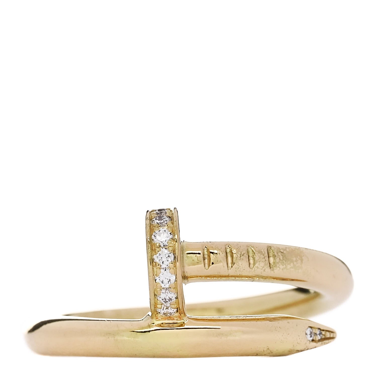Cartier 18K Yellow Gold Diamond Juste Un Clou Ring 53 6.5 1 of 6