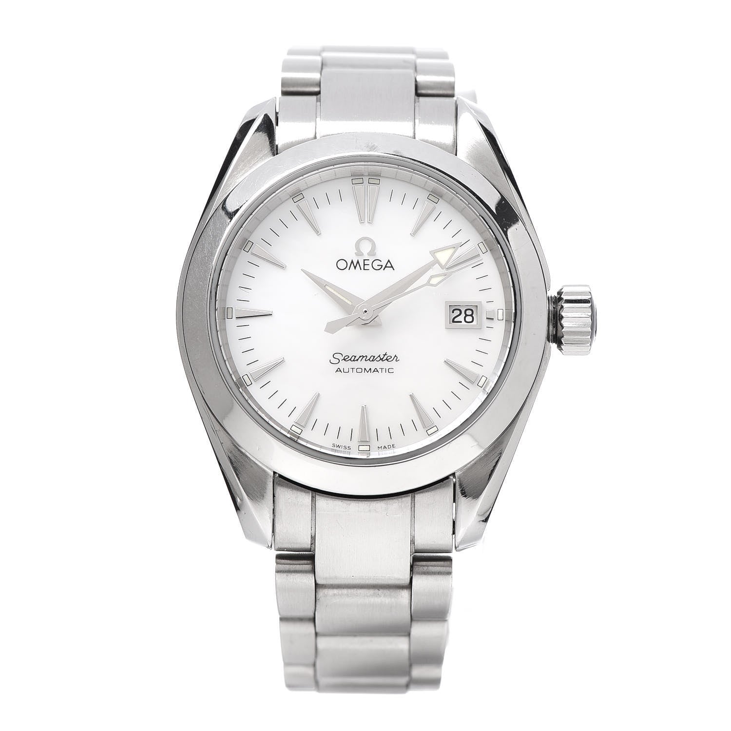 Omega Stainless Steel Mother of Pearl 29mm Seamaster Automatic Watch 2573.70.00 1 of 7