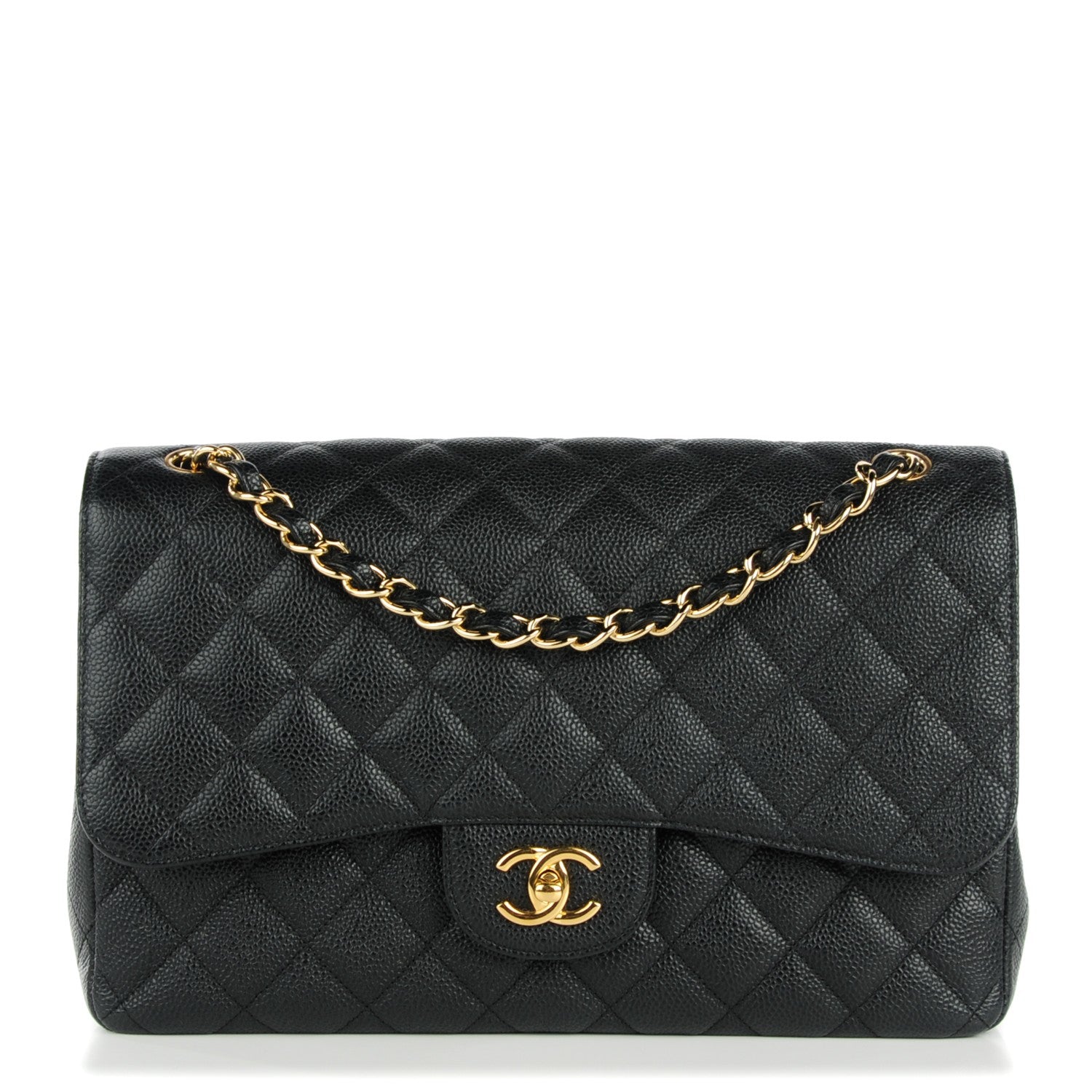 Chanel Caviar Quilted Jumbo Double Flap Black 1 of 9