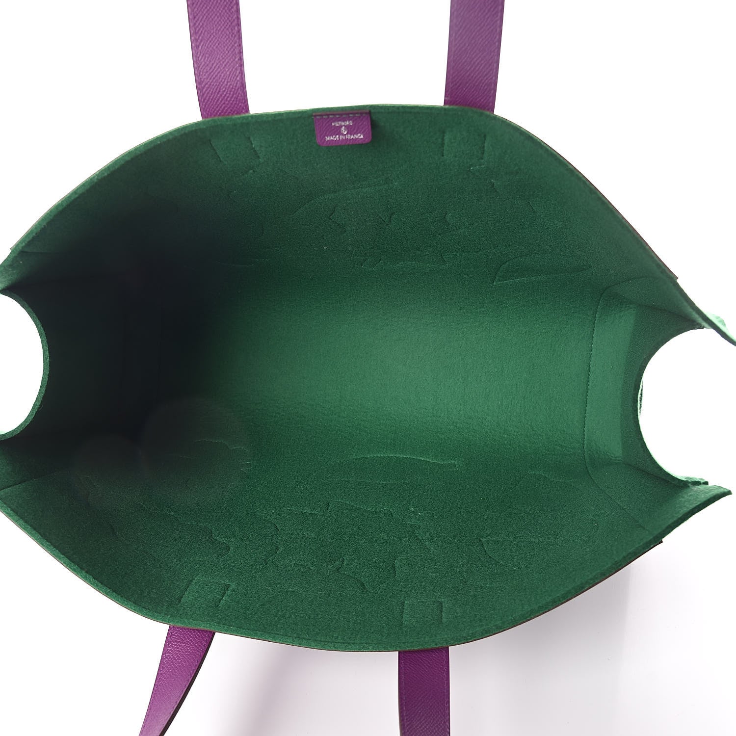 Hermes Epsom Felt Leaf Bag Purple Green 5 of 9