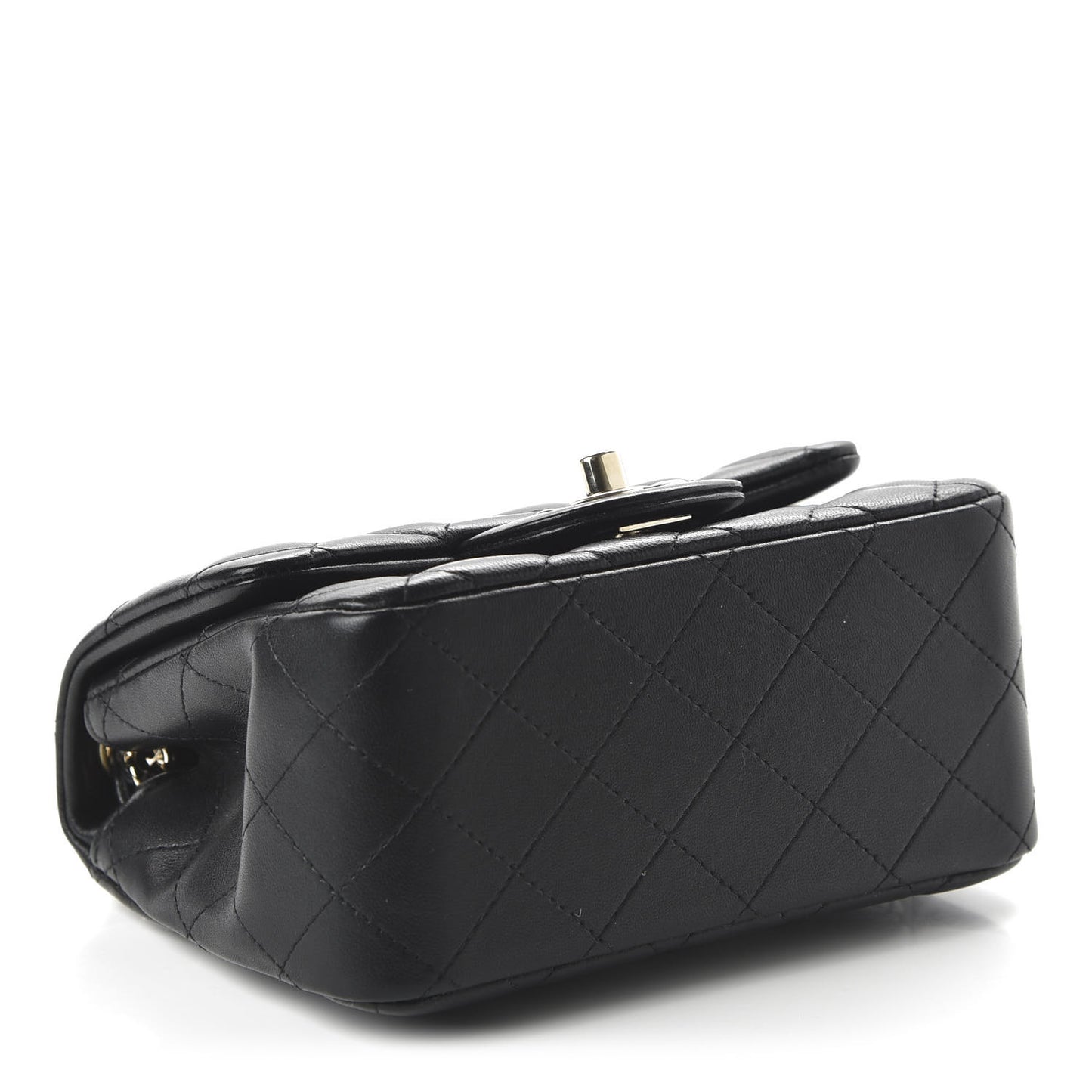 Lambskin Quilted Mini Square Flap Black
