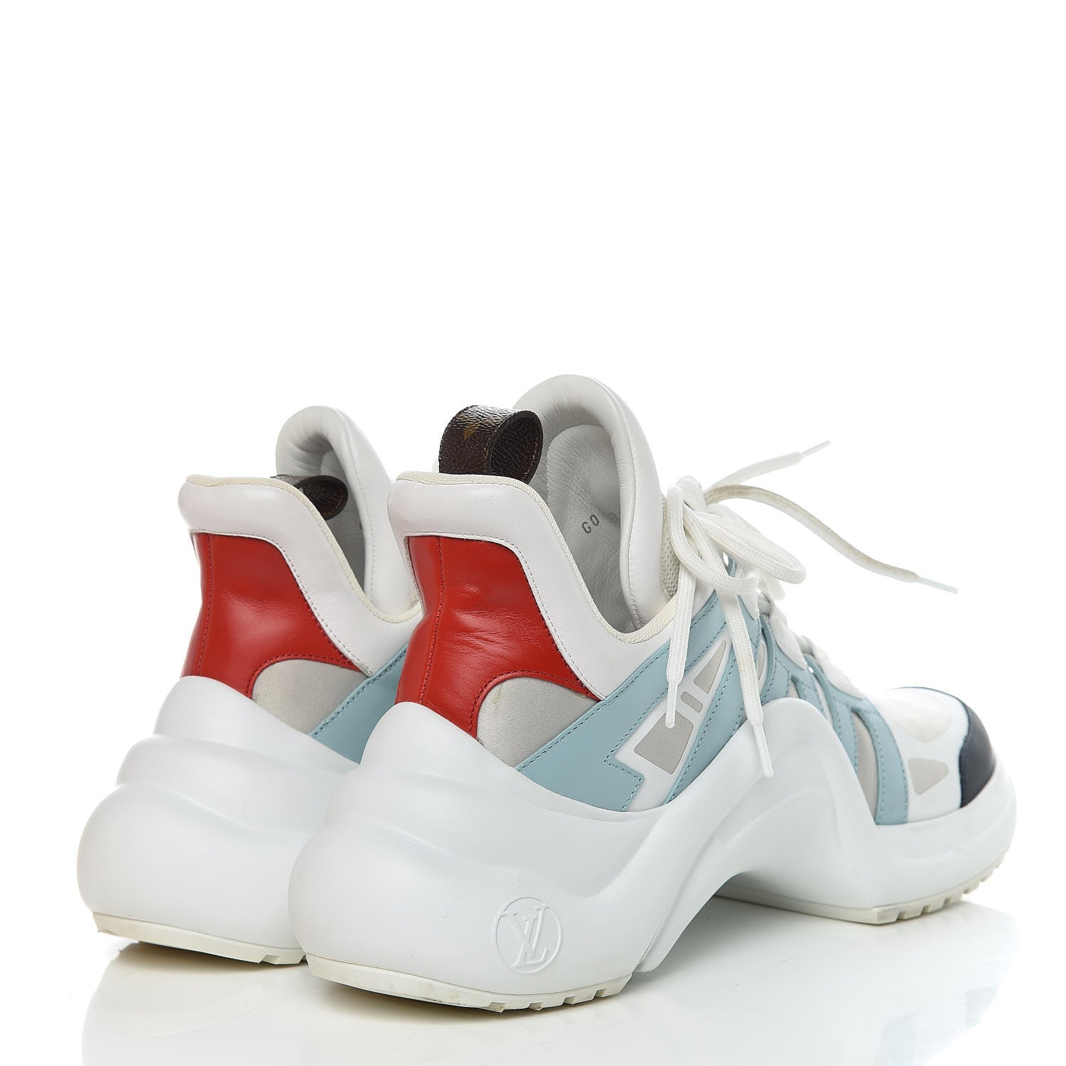 Louis Vuitton Calfskin Technical Nylon LV Archlight Sneakers 41 White Blue Gris 4 of 18
