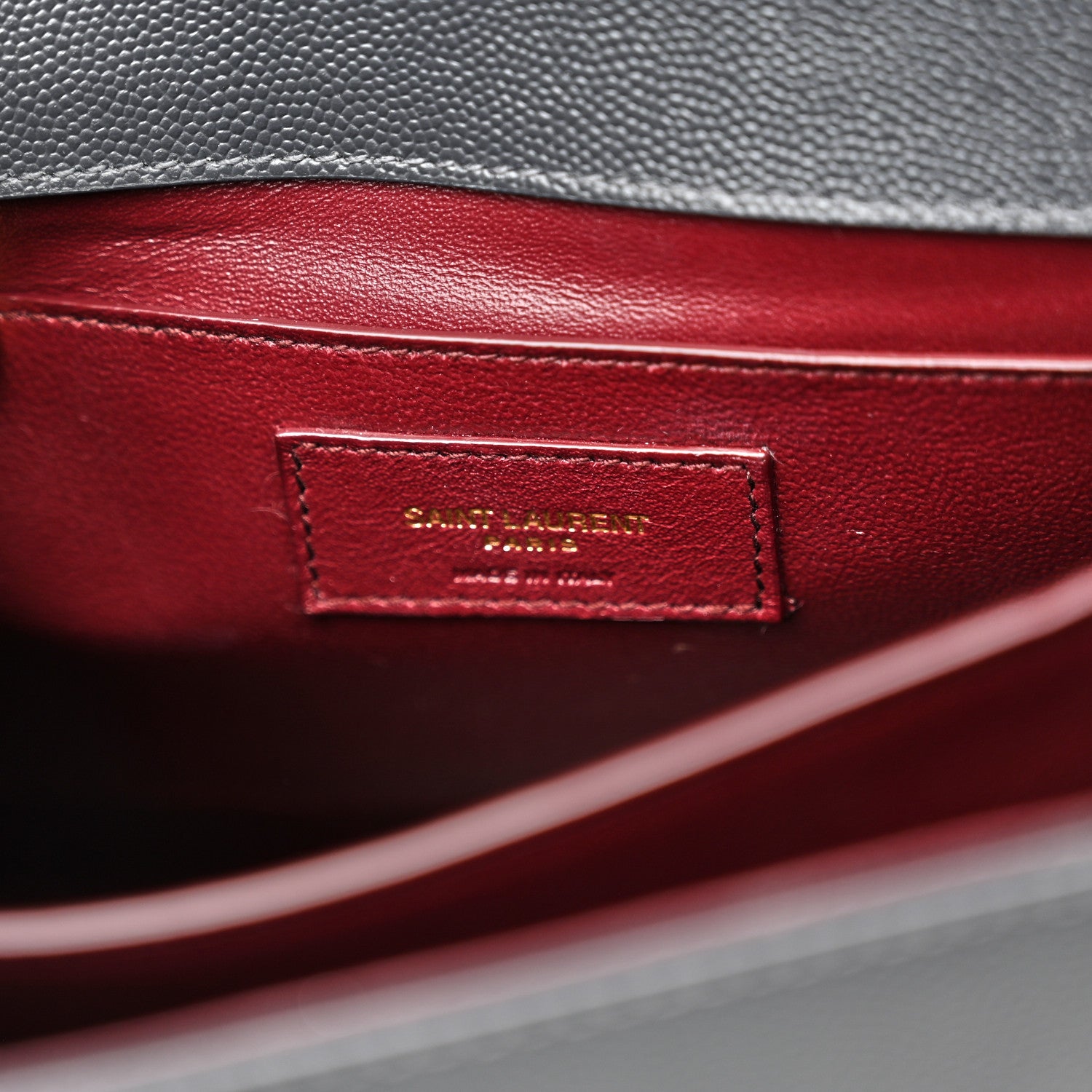 Saint Laurent Grain de Poudre Medium Classic Monogram Cassandra Top Handle Dark Smog 6 of 11
