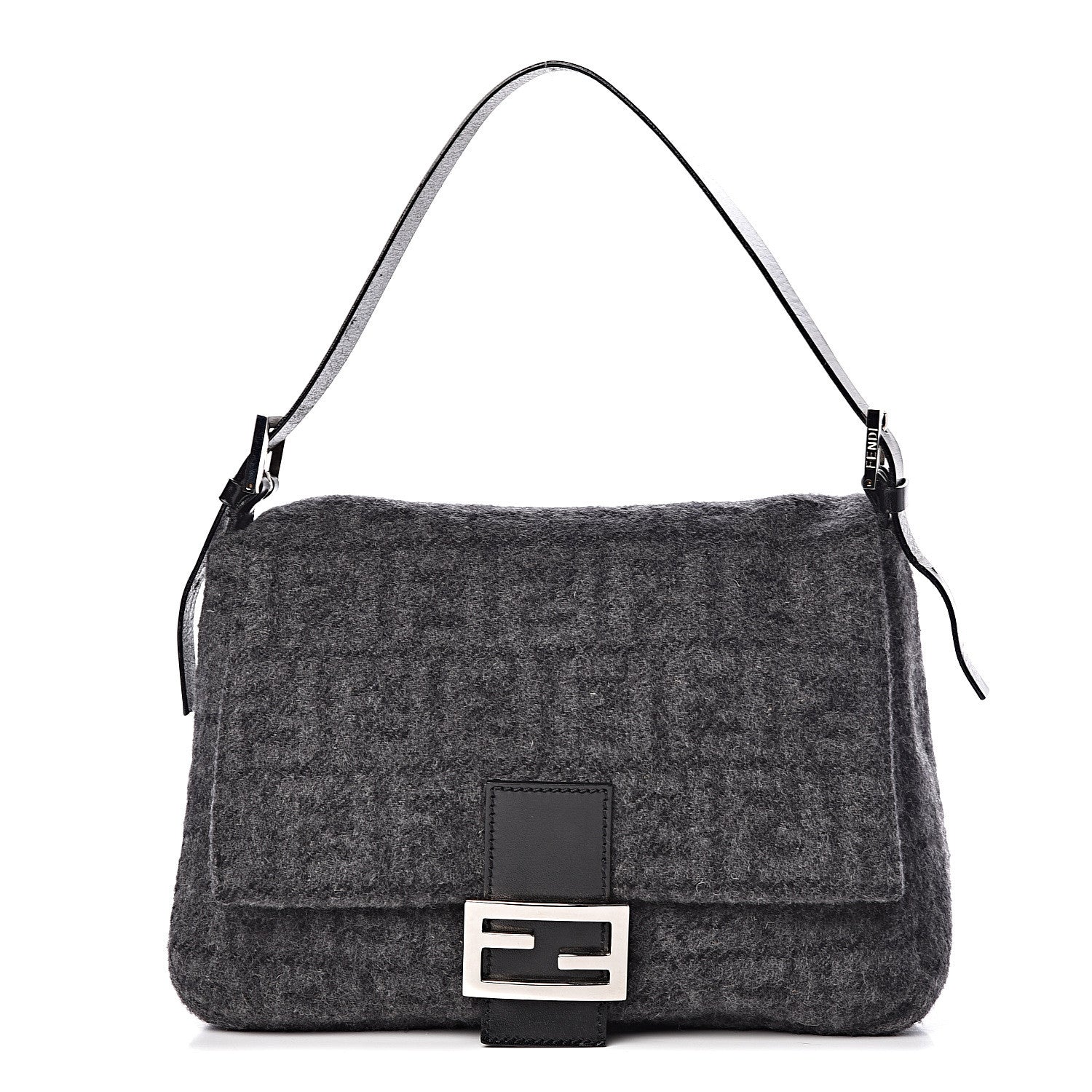 Fendi Wool Zucca Mama Baguette Grey 1 of 10