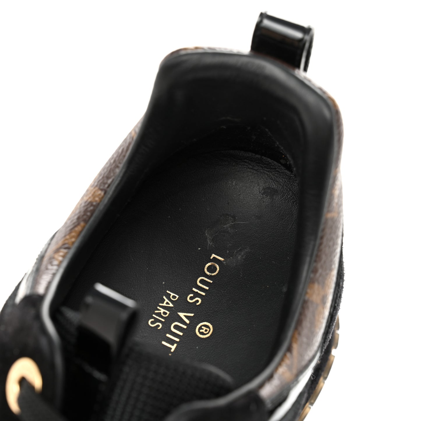 Suede Monogram Run Away Sneakers 36 Black