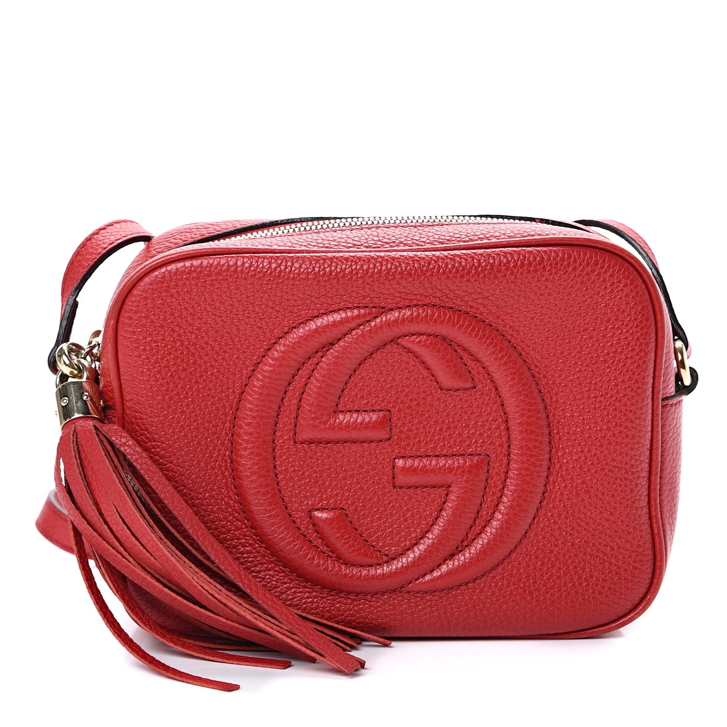 Pebbled Calfskin Small Soho Disco Bag Tabasco Red