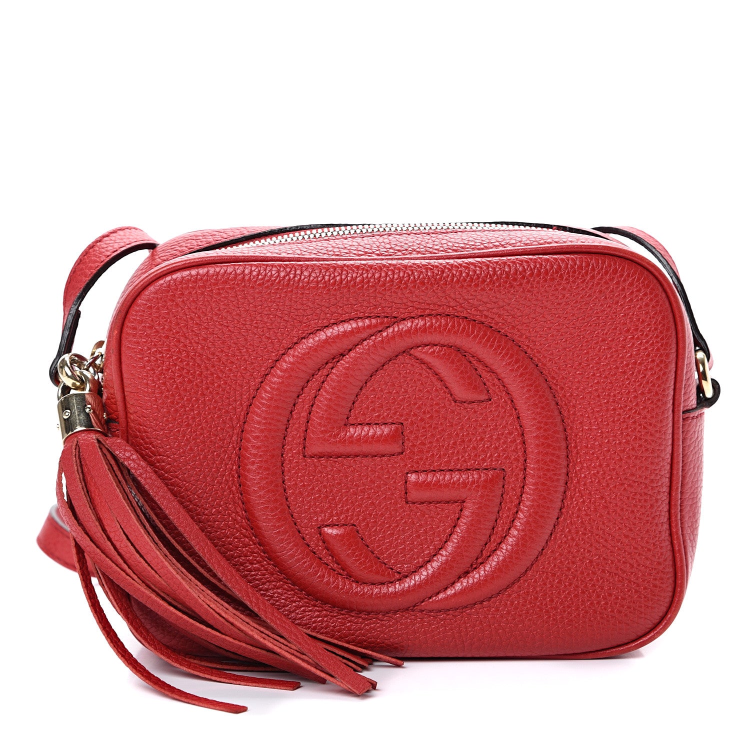 Gucci Pebbled Calfskin Small Soho Disco Bag Tabasco Red 1 of 15