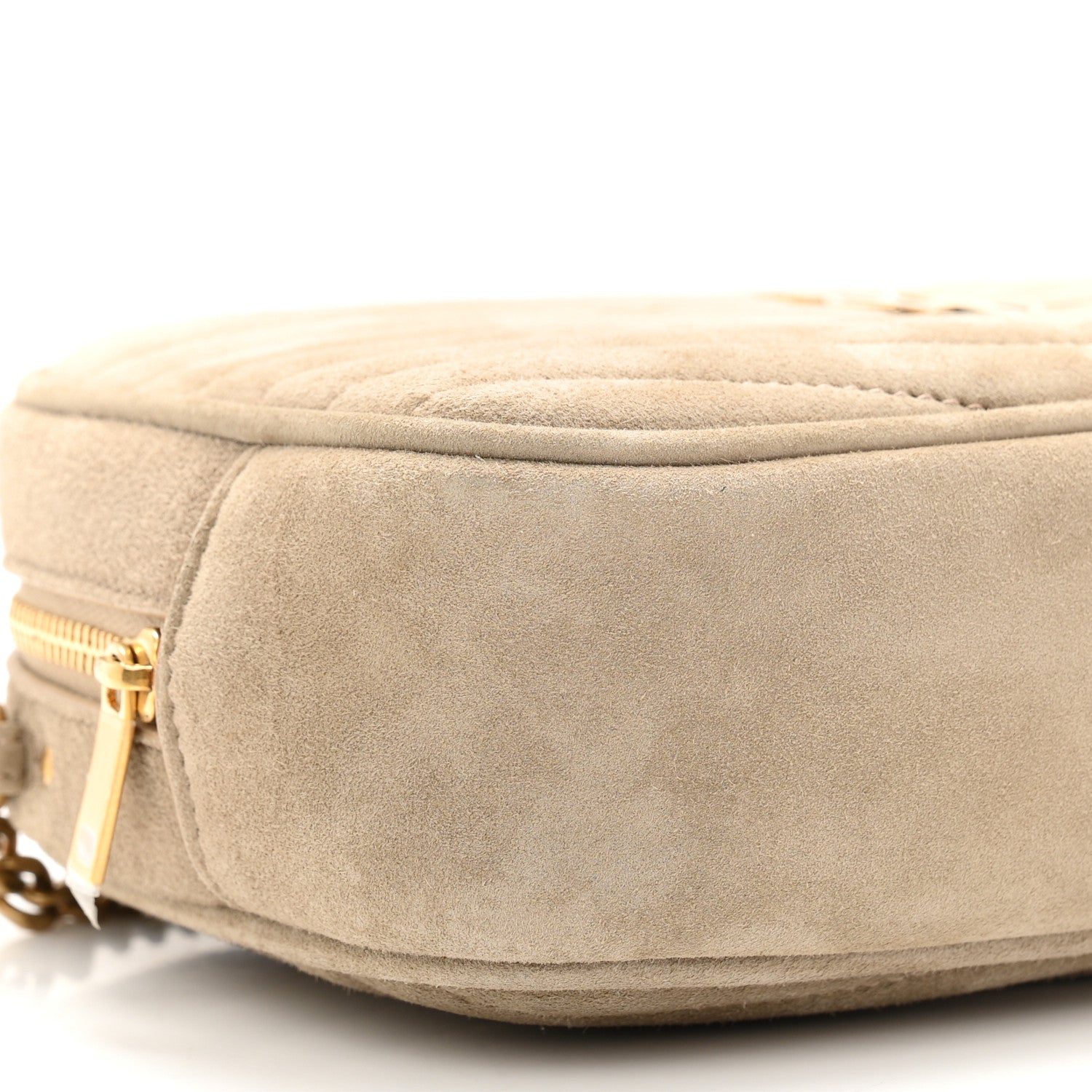 Saint Laurent Suede Matelasse Monogram Mini Lou Camera Bag Matte Gold 9 of 11