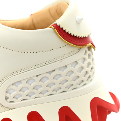 Christian Louboutin Calfskin Neoprene Womens Loubishark Sneakers 39 White 11 of 12