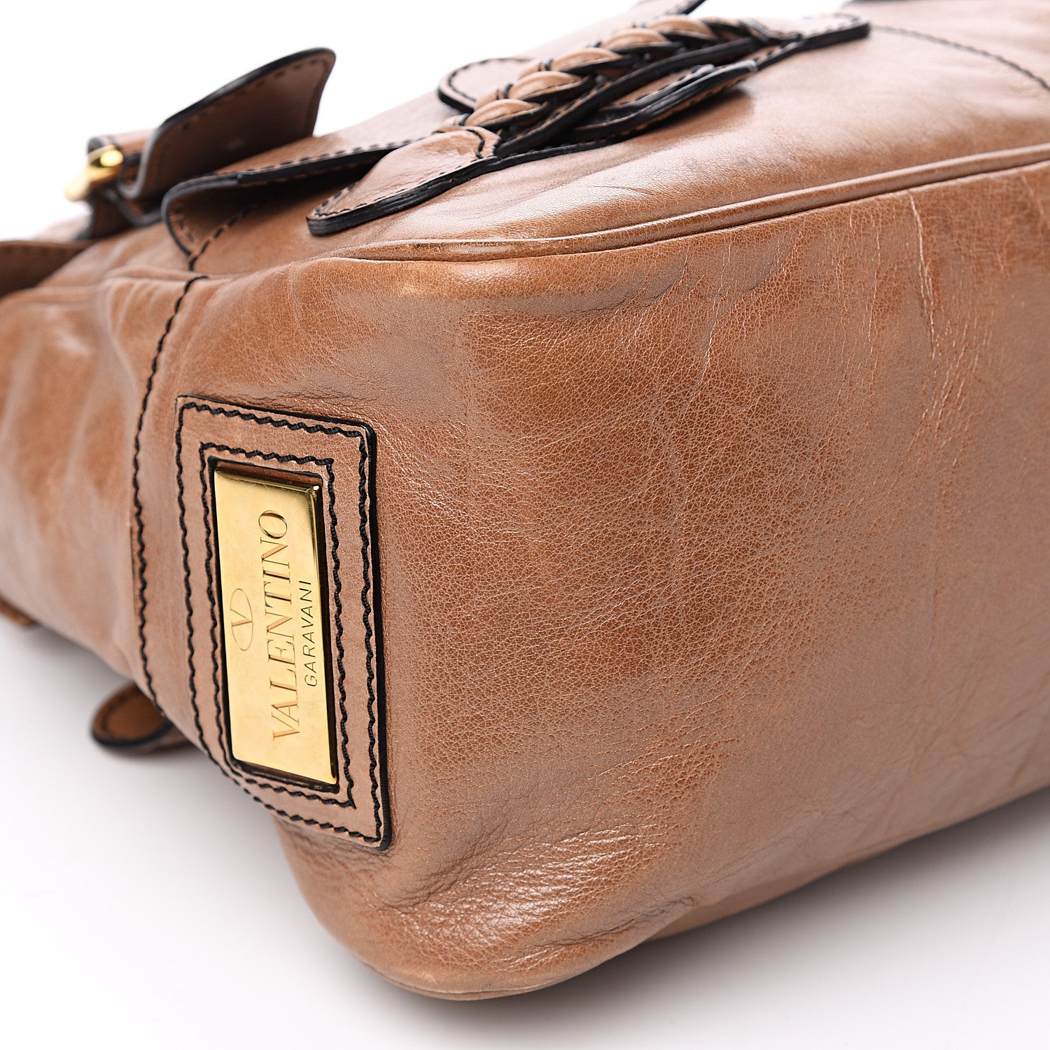 Valentino Garavani Calfskin Large Histoire Brown 6 of 14
