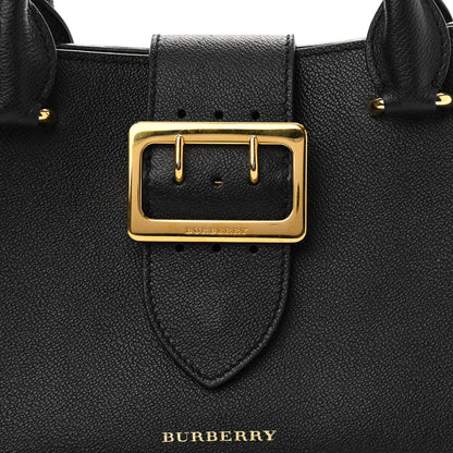 Burberry Soft Grain Calfskin Small Buckle Tote Black 8 of 13