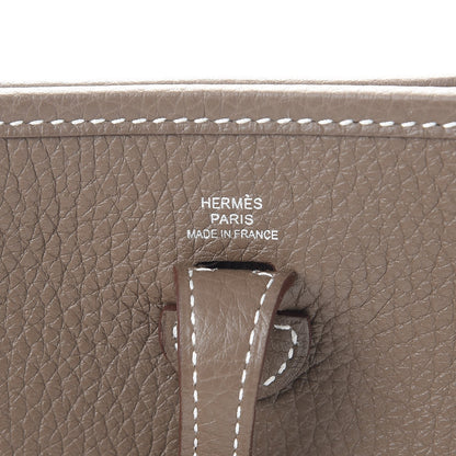 Hermes Taurillon Clemence Amazone Evelyne TPM Etoupe Bleu Indigo 6 of 8