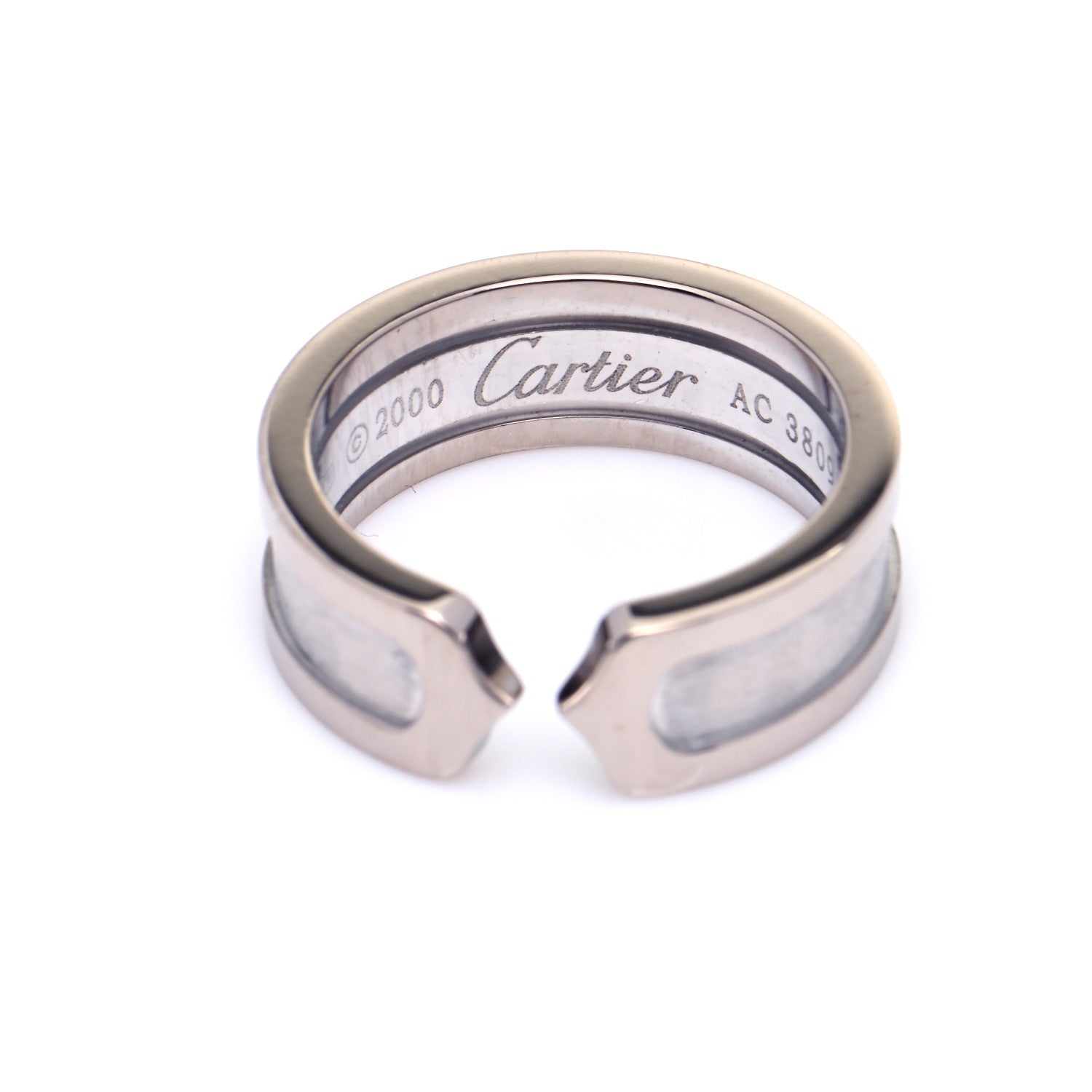 Cartier 18K White Gold 6.5mm C De Cartier Ring 49 4.75 6 of 6