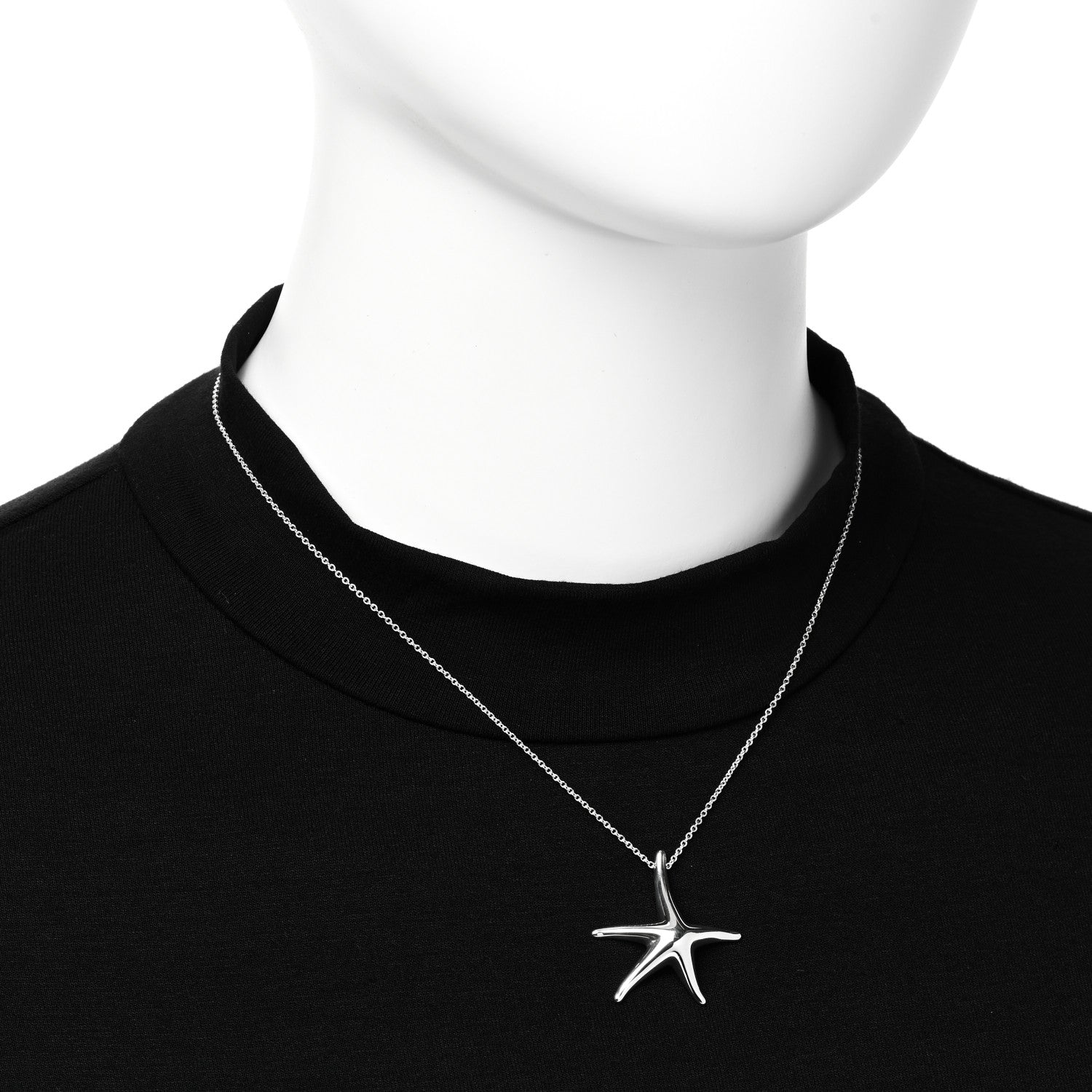 Tiffany Sterling Silver 28mm Elsa Peretti Starfish Pendant Necklace 2 of 6
