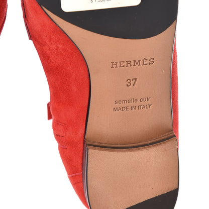 Hermes Stretch Velvet Goatskin Saint Honore Ankle Boots 37 Rouge Piment 6 of 7