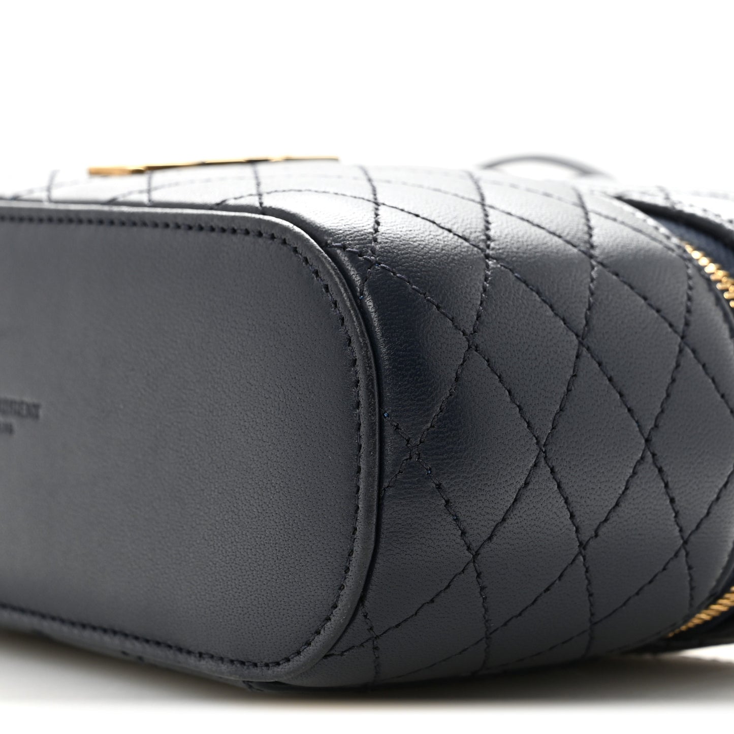 Lambskin Quilted Mini Gaby Vanity Case Marine