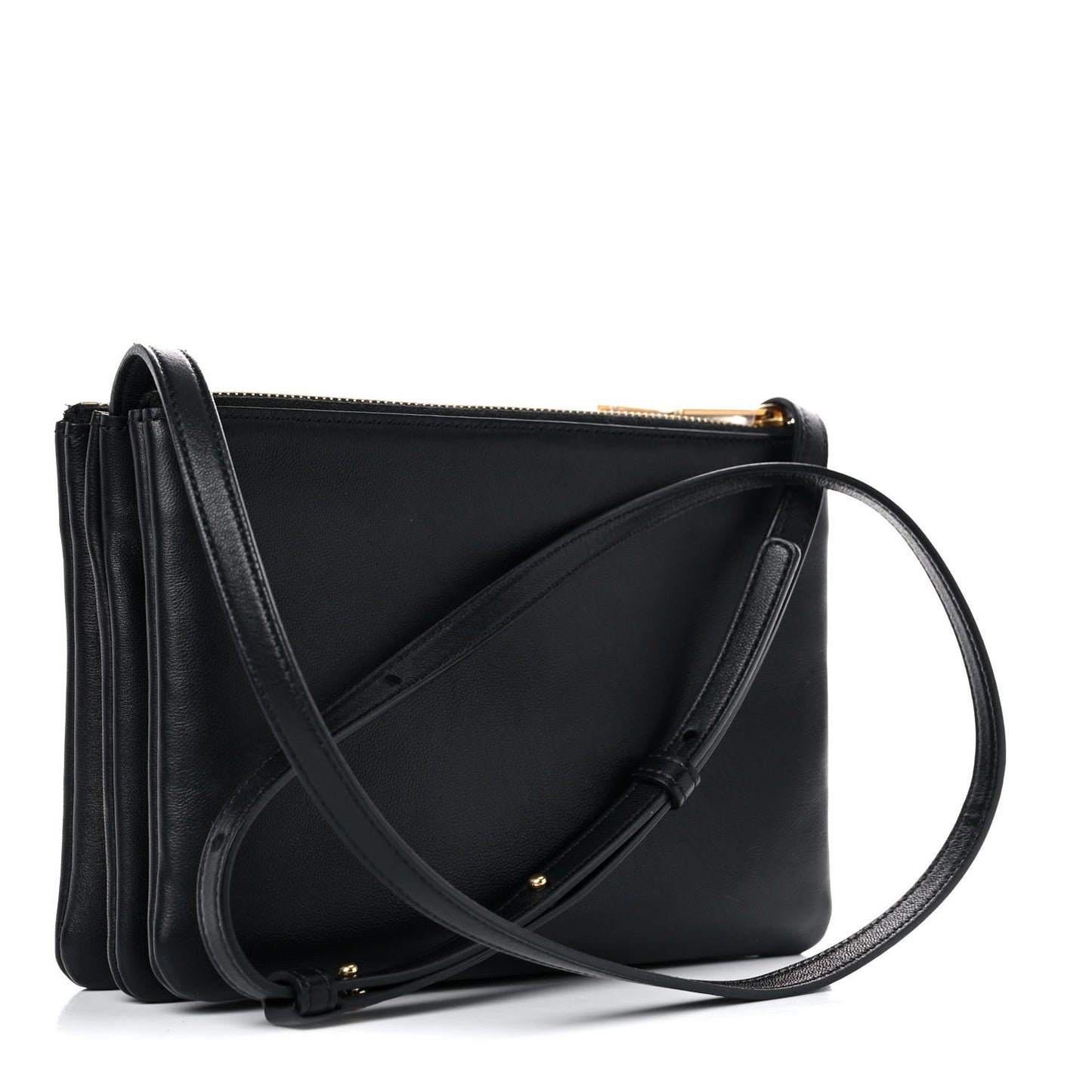 Lambskin Small Trio Crossbody Bag Black