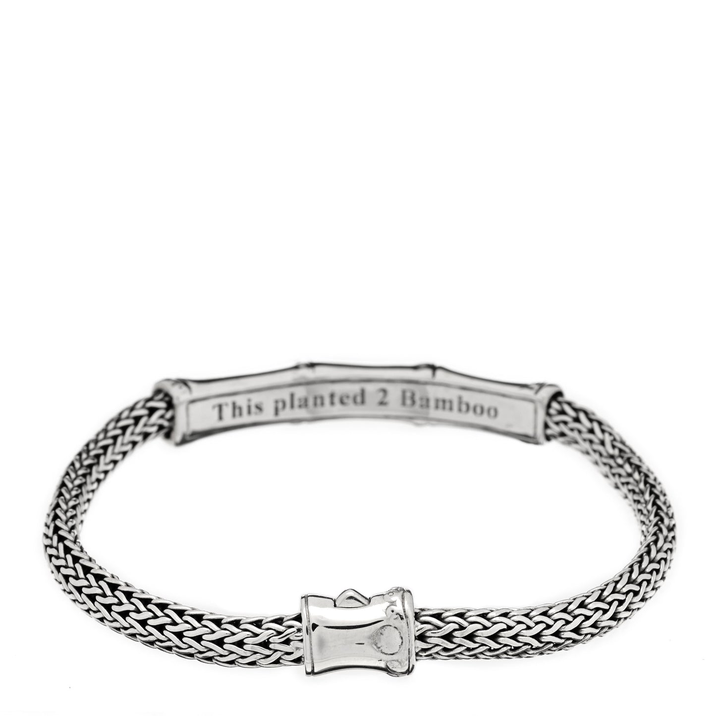 Sterling Silver 4mm Classic Chain Bamboo Station Bracelet
