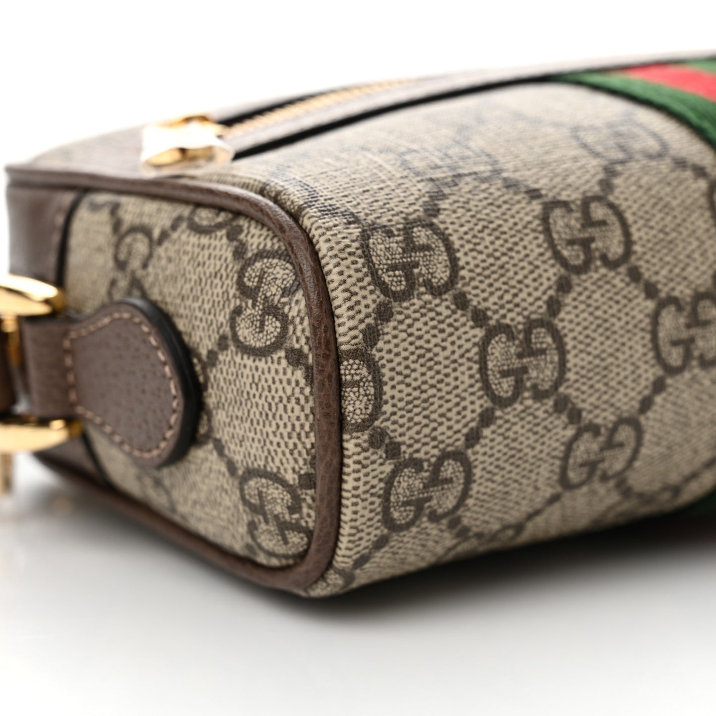 GG Supreme Monogram Web Mini Ophidia Shoulder Bag Brown