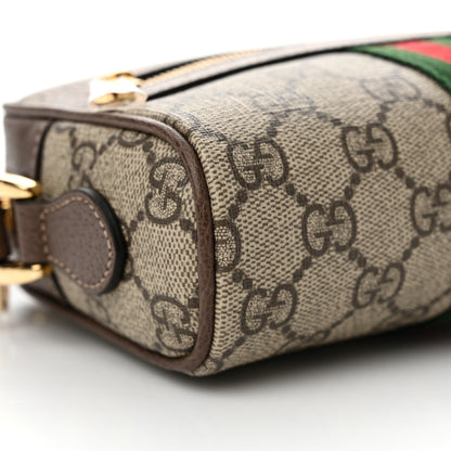 Gucci GG Supreme Monogram Web Mini Ophidia Shoulder Bag Brown 9 of 11