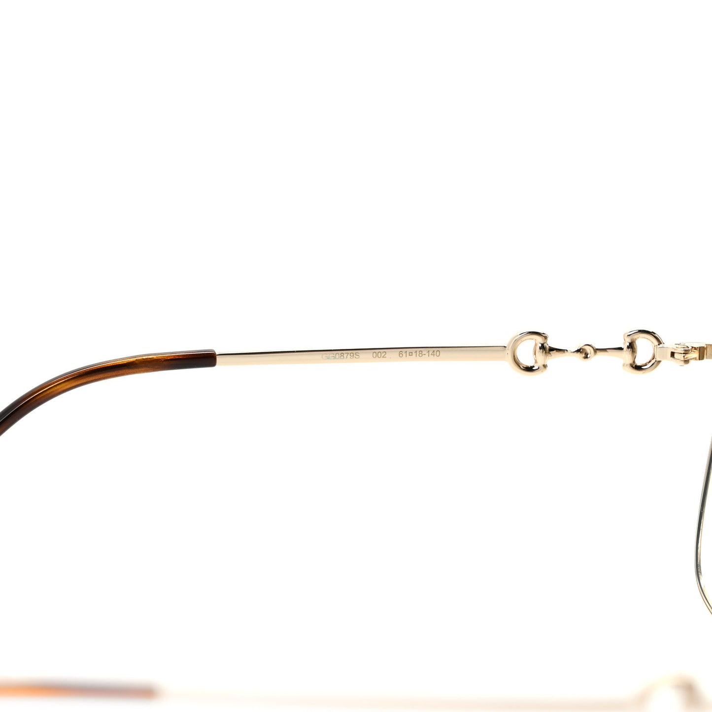 Metal Horsebit Square Sunglasses GG0879S Gold