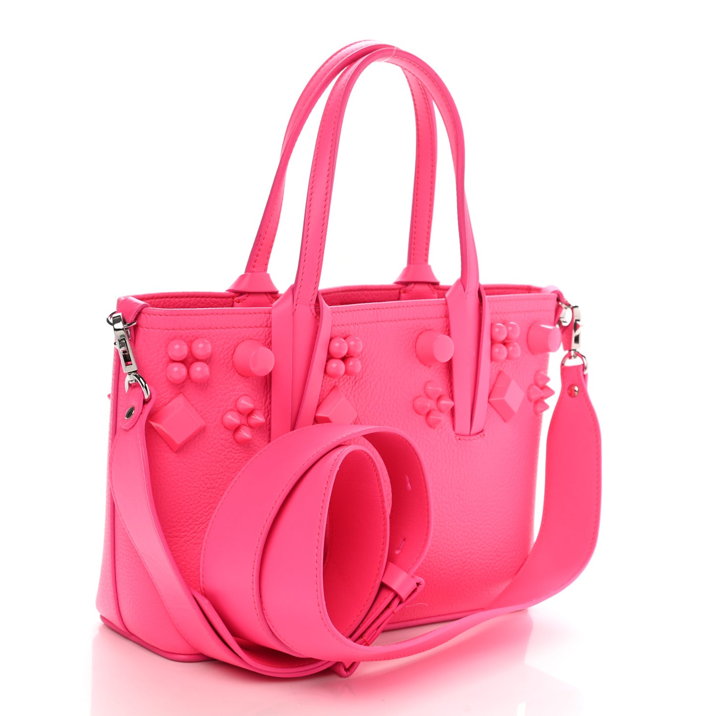 Calfskin Empire Spike Studded Mini East West Cabata Tote Poupidou