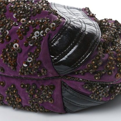 Fendi Patent Crispe Satin Sequins Zucca Studded Spy Purple Brown 9 of 9
