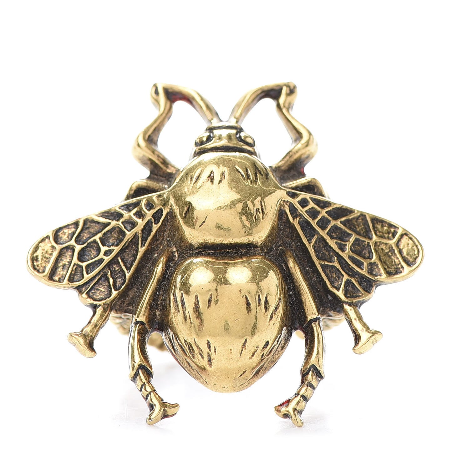 Metal Enamel Bee Ring 6.5 Aged Gold