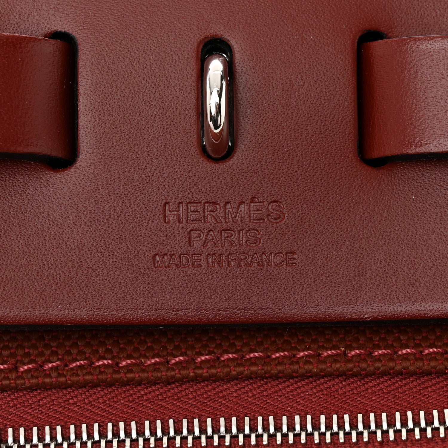 Hermes Toile Militaire Vache Hunter Laque Herbag Zip Retourne 31 PM Rouge H 7 of 12
