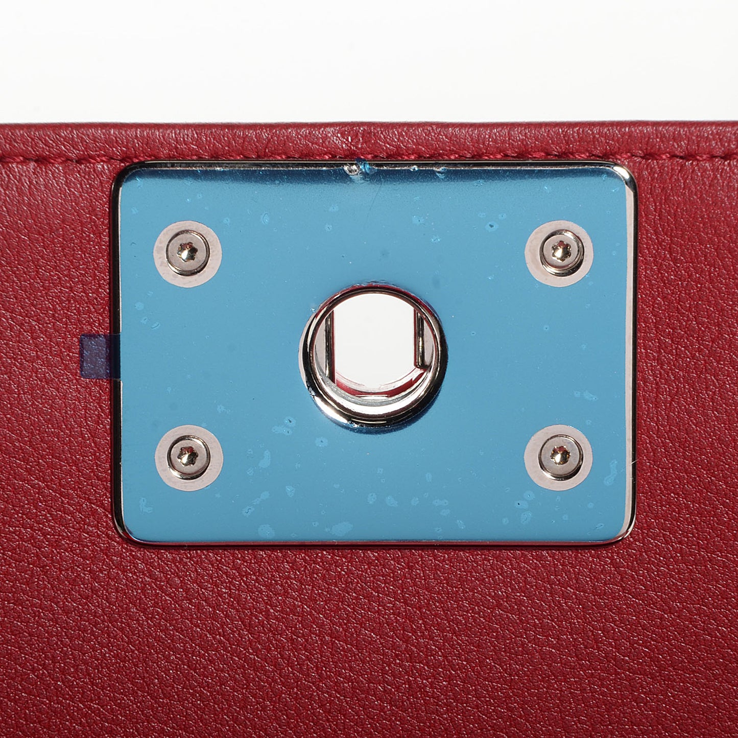 Patent Leather Medium Boy Flap Plexiglass Red