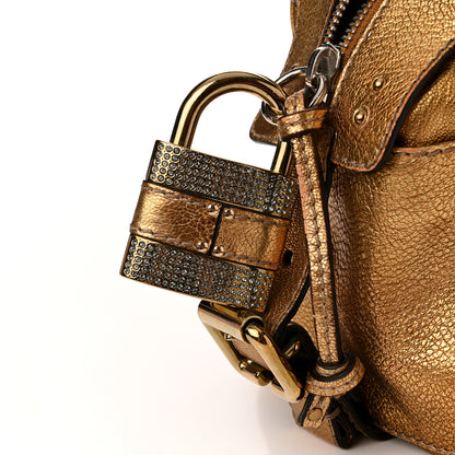 Chloe Metallic Calfskin Crystal Paddington Satchel Gold 17 of 19