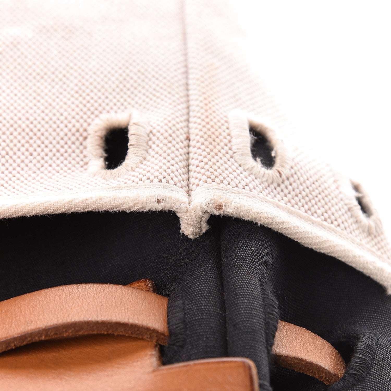 Hermes Toile Vache Calfskin Herbag PM 30 Black Natural 22 of 23