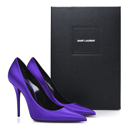 Saint Laurent Satin Crepe Marylin 110 Pumps 35.5 Violet 11 of 11