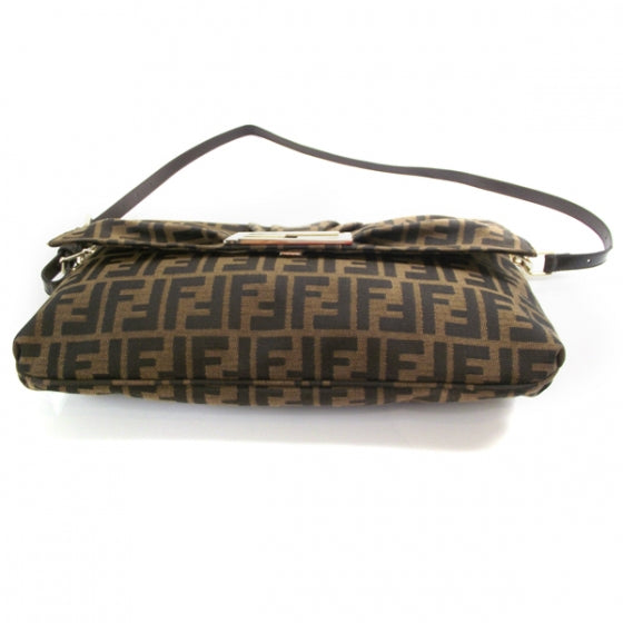 Zucca Patent Large Mia Shoulder Flap Tobacco