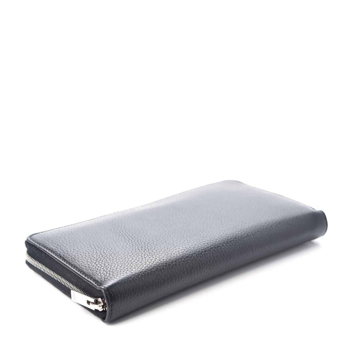 Calfskin Large Zip Around Multifunction Wallet Black Citron