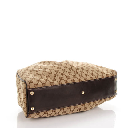 Gucci Monogram Peggy Braided Tote Dark Brown 4 of 8