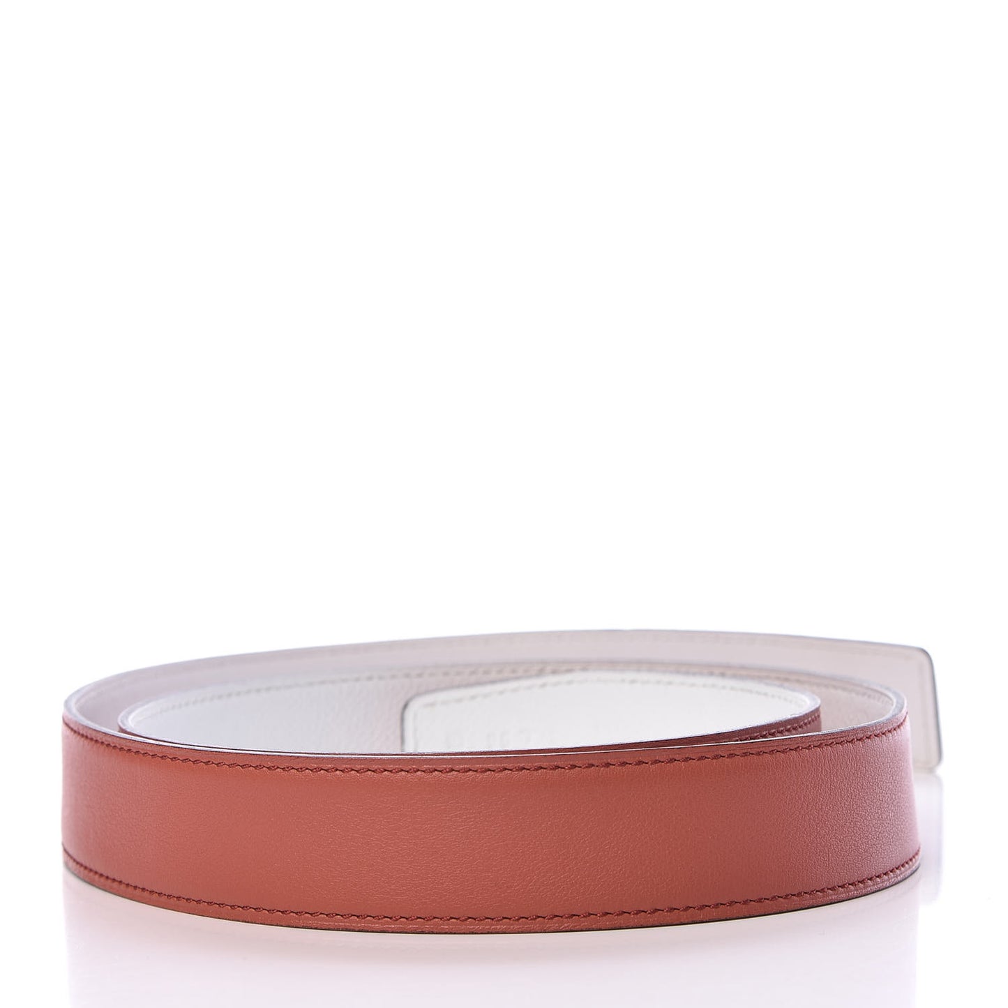 Swift Epsom 32mm Belt Strap 95 Rouge Venetian White