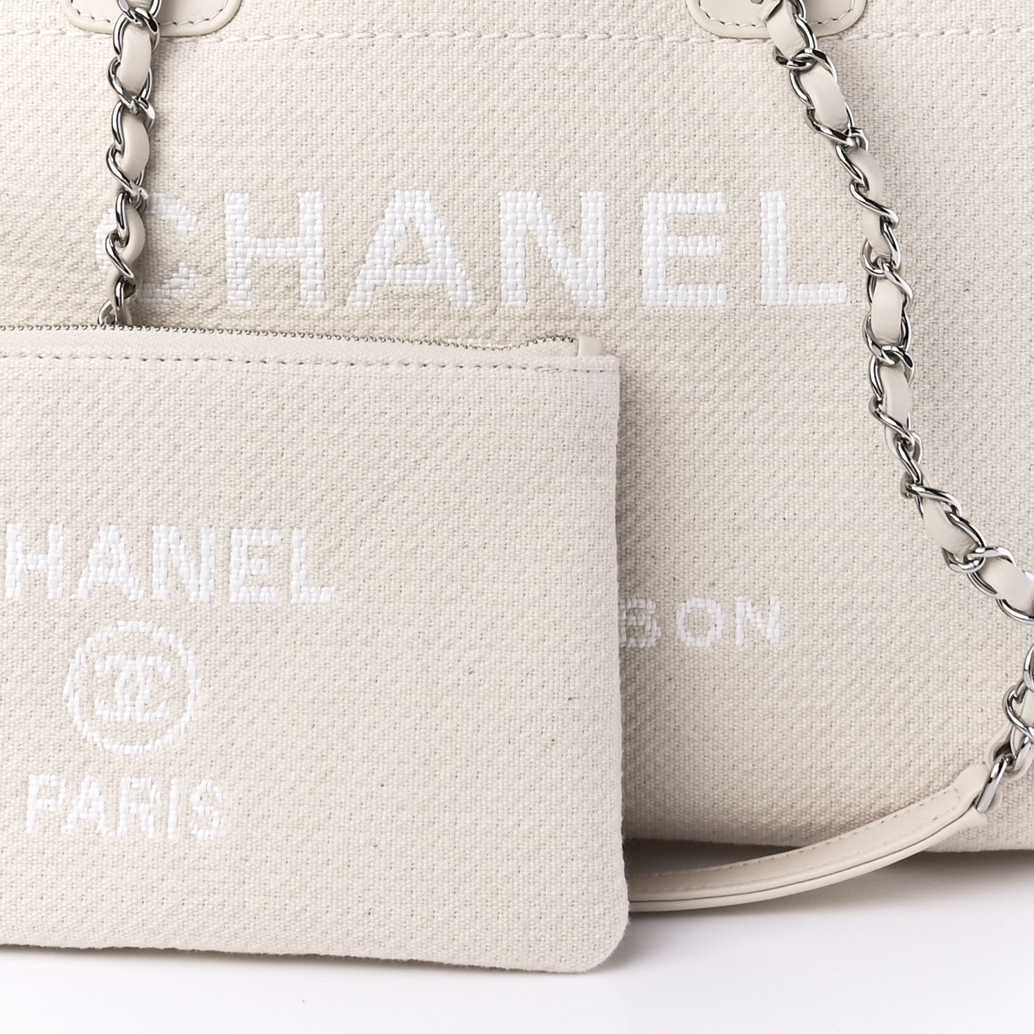 Chanel Mixed Fibers Small Deauville Tote White 8 of 10