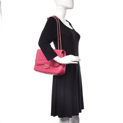 Chanel Lambskin Quilted Jumbo Mademoiselle Chic Flap Fuchsia 2 of 32