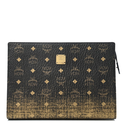 MCM Gradation Visetos Zip Pouch Black Gold 1 of 7