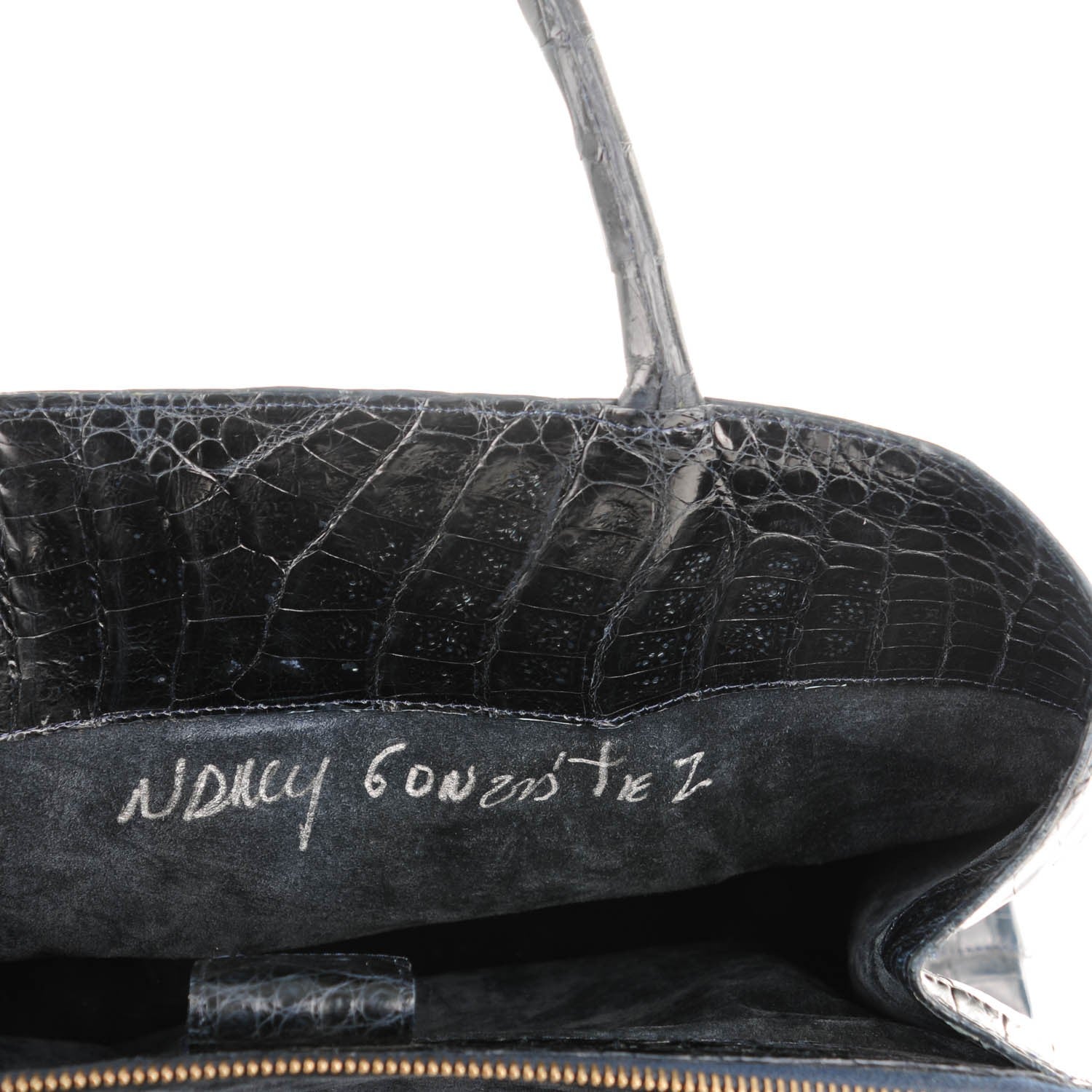 Nancy Gonzalez Crocodile Top Handle Tote Dark Blue 14 of 16
