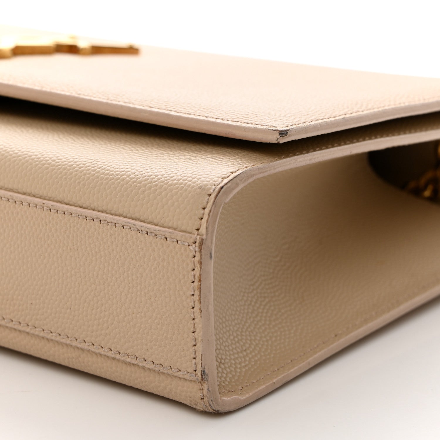 Saint Laurent Grain De Poudre Medium Monogram Kate Satchel Nude Powder 11 of 19