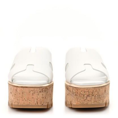 Hermes Calfskin Cork Eze 30 Sandals 36 White 3 of 10