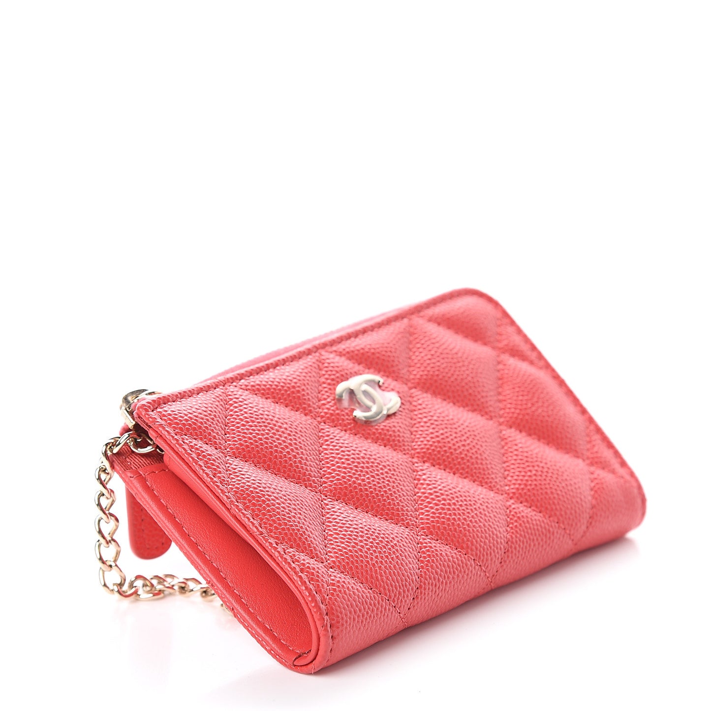 Caviar Quilted Key Holder Case Red