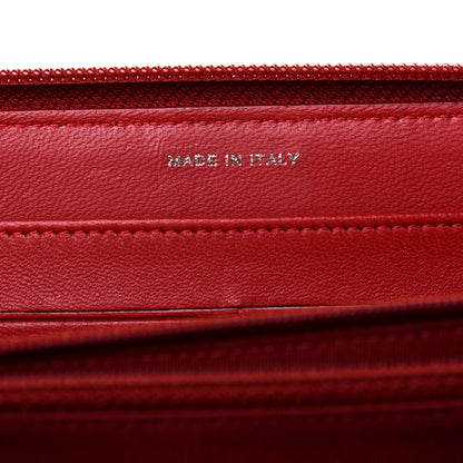 Chanel Lambskin Quilted Boy Zip Around Wallet Red 7 of 16