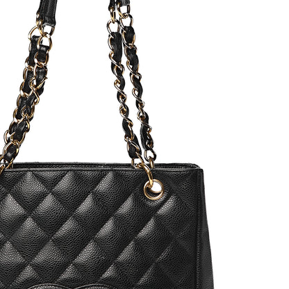 Chanel Caviar Quilted Petit Shopping Tote PST Black 11 of 12