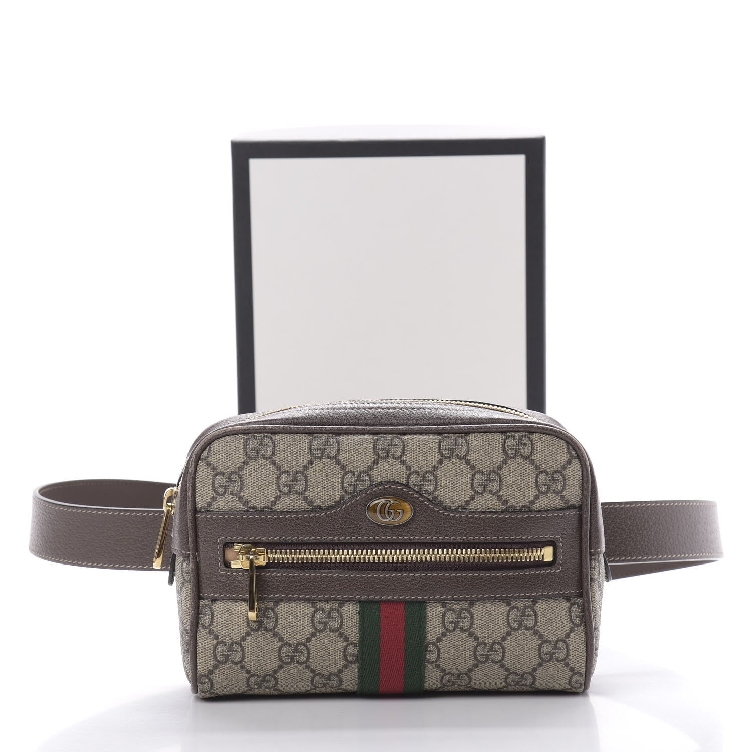 Gucci GG Supreme Monogram Web Small Ophidia Belt Bag 95 38 Dark Brown 14 of 14
